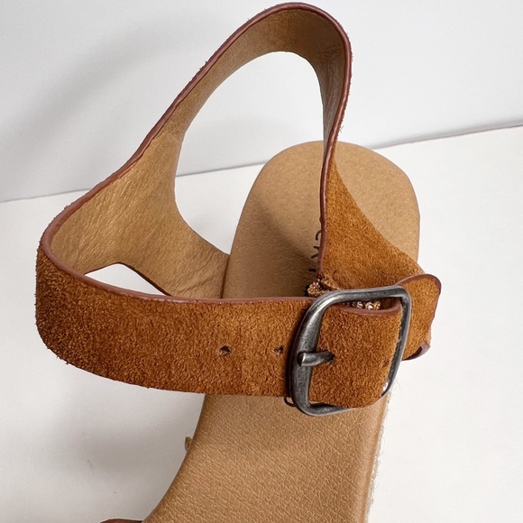 LUCKY BRAND Espadrille Naveah Wedge Sandal Size 7.5 Ankle Strap Buckle Casual - Picture 4 of 11